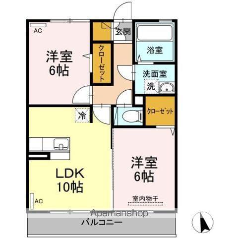 パークレジェンダAB(2LDK/1階)の間取り写真