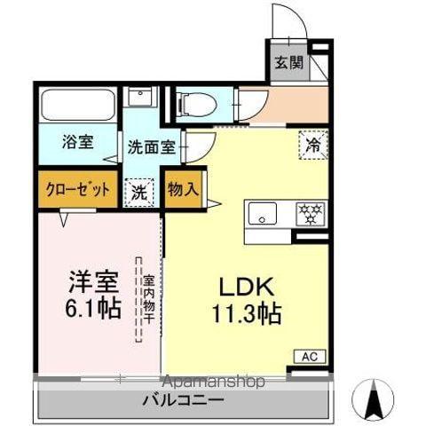 GRAND D-ROOM桔梗ヶ原(1LDK/3階)の間取り写真