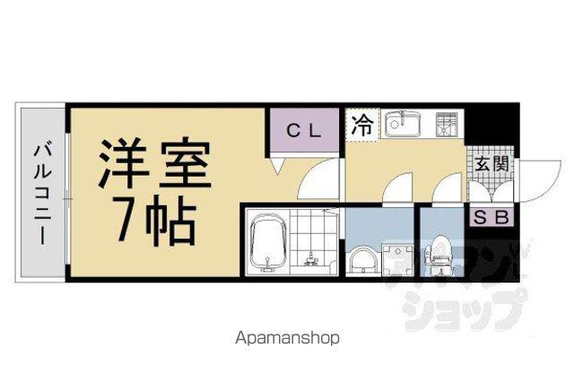DAIWA GRACE MAISON 京都西七条(1K/7階)の間取り写真
