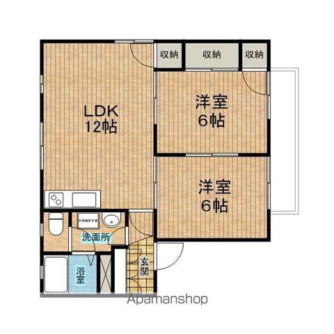 エスポワール末広(2LDK/1階)の間取り写真