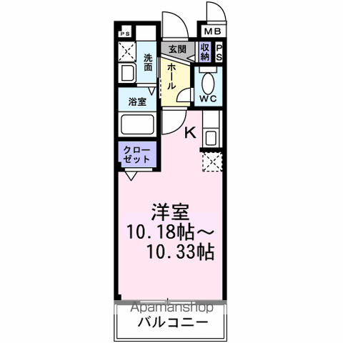 サンハイム武里(1K/2階)の間取り写真