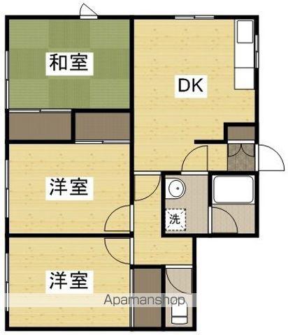 谷山コーポ A棟(3DK/1階)の間取り写真
