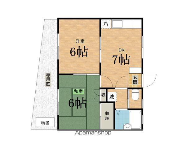 ベルリーサカエ(2DK/1階)の間取り写真