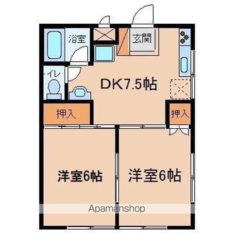 東北本線 名取駅 徒歩32分 1階建 築27年(2DK)の間取り写真