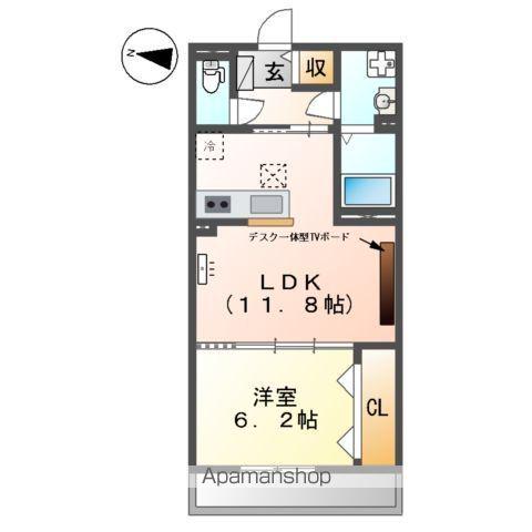 東武鉄道野田線 藤の牛島駅 徒歩2分 3階建 新築(1LDK/1階)の間取り写真