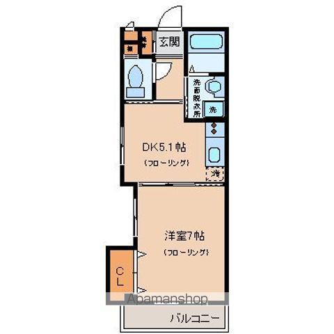 アルカディア・ハミーユ(1DK/2階)の間取り写真