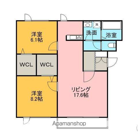 ビラミカエルNO.7(2LDK/1階)の間取り写真