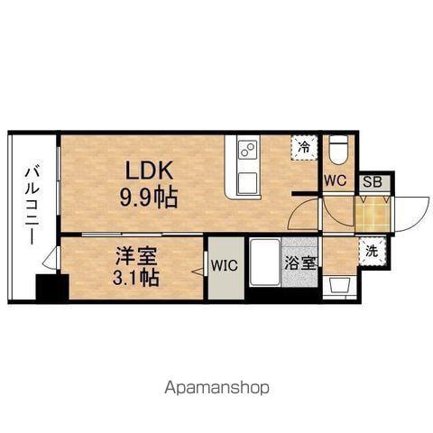 ALIVISドーム前(1LDK/8階)の間取り写真