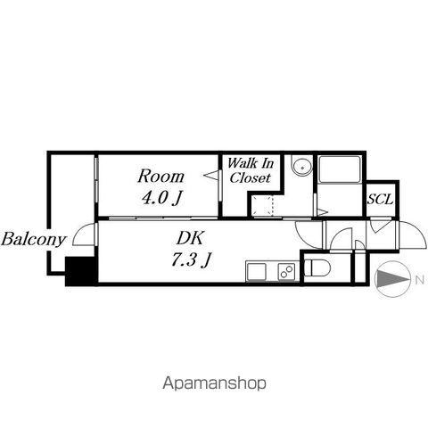 エステムコート名古屋TWIN イースト(1DK/4階)の間取り写真