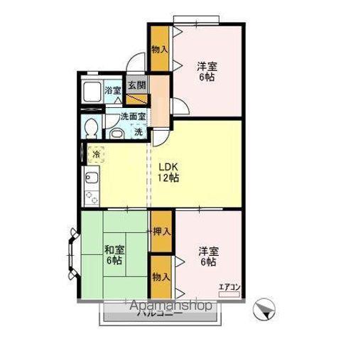 グリーンヒル矢橋(3LDK/1階)の間取り写真