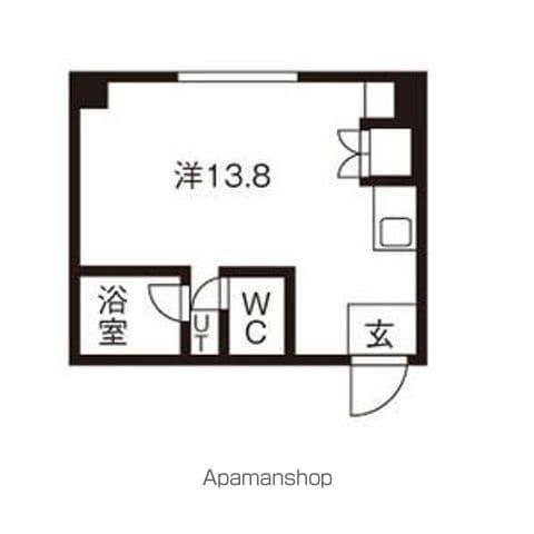 北ハウス(ワンルーム/2階)の間取り写真