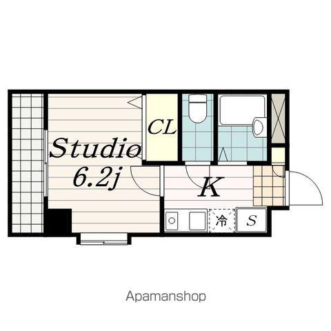 ハイシティ弁天(1K/2階)の間取り写真