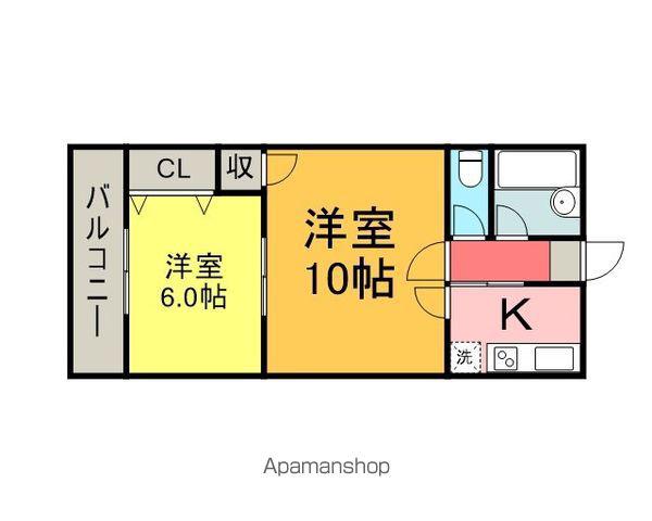 コーポあい第1(2K/2階)の間取り写真