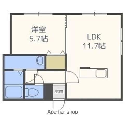 フェリーチェ里塚Ⅱ(1LDK/2階)の間取り写真