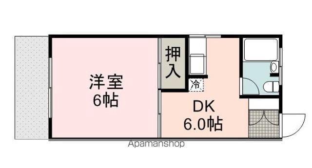 第二北ビューハイツ(1DK/1階)の間取り写真