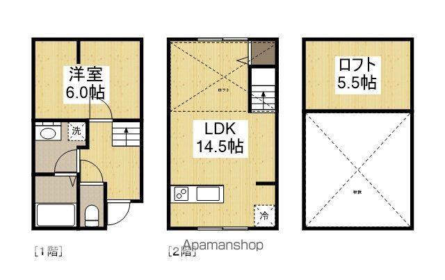 AKURA平井(1LDK)の間取り写真