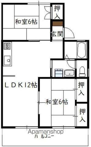 セジュール加納 A棟(2LDK/2階)の間取り写真