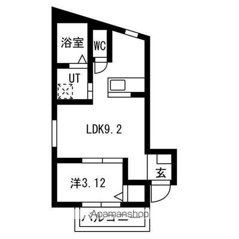 サンレジデンス岩塚(1LDK/1階)の間取り写真