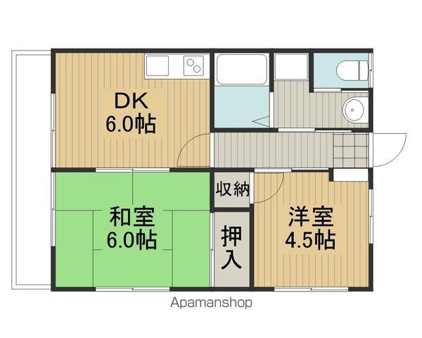コーポ深沢(2DK/2階)の間取り写真
