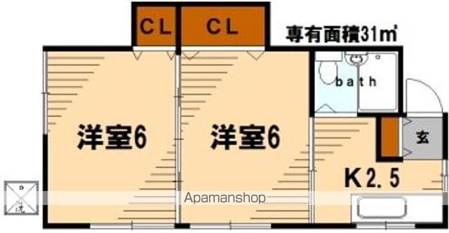 ユーハイム(2K/1階)の間取り写真