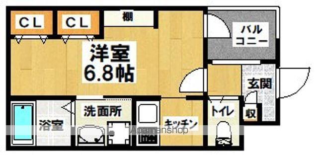 ジーイーサンク(ワンルーム/1階)の間取り写真