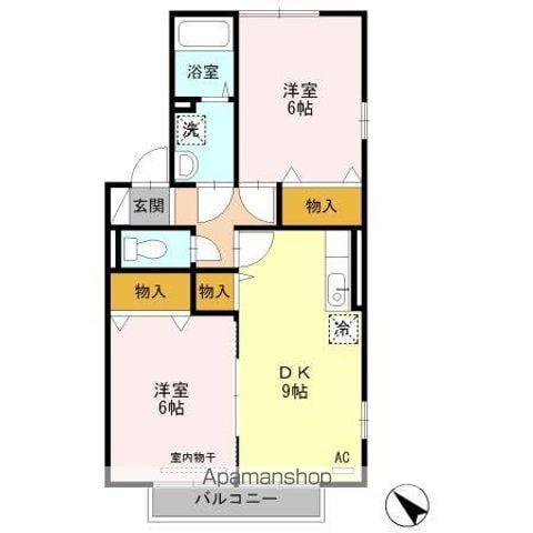 ドエル59(2DK/2階)の間取り写真