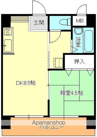 メゾン・ド・糀町(1DK/4階)の間取り写真