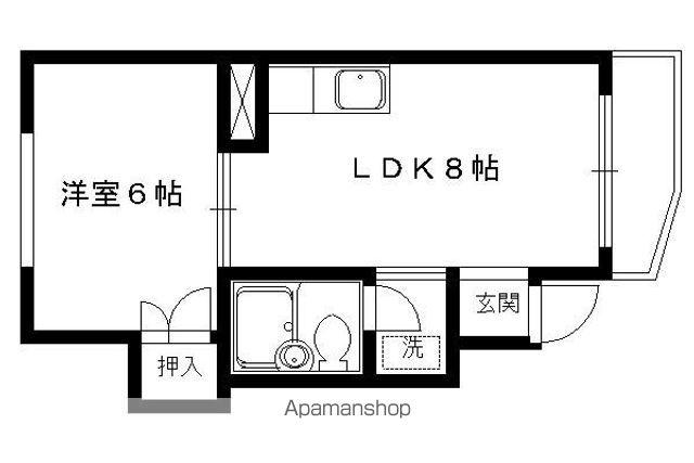 小山南上総町マンション(1LDK/3階)の間取り写真