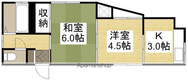 宇野線 備前西市駅 徒歩68分 1階建 築52年(2K)の間取り写真