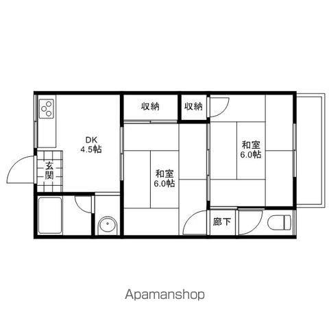 城東ハイツ(2DK/2階)の間取り写真