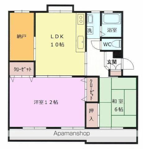 コーポやまたけ(2LDK/4階)の間取り写真