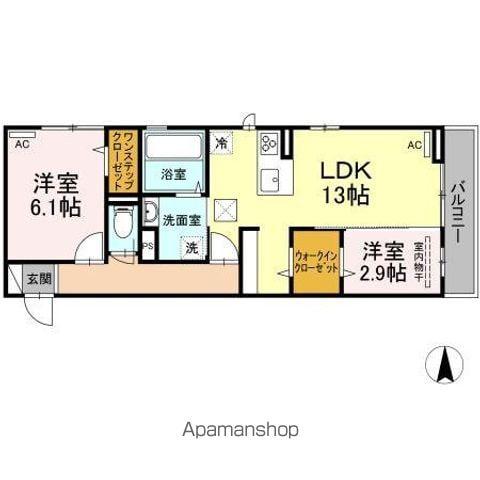 プレジデント持田 A棟(2LDK/1階)の間取り写真