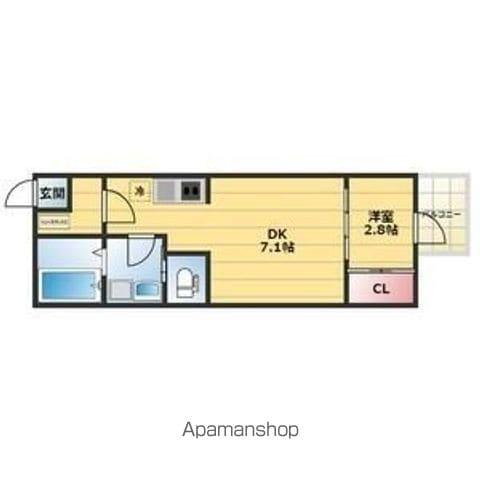 ハーモニーテラス亀島Ⅱ(1DK/3階)の間取り写真