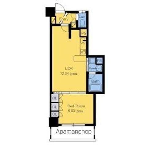 静岡馬渕エンブルコート(1LDK/10階)の間取り写真
