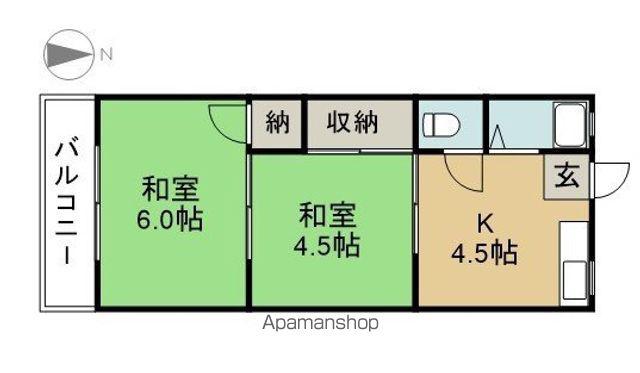 コーポイトウ(2K/1階)の間取り写真