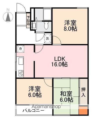 番町ブリックガーデン京都(3LDK/1階)の間取り写真
