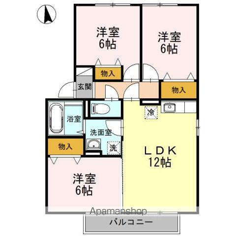 GREEN HILLS Ⅱ(3LDK/2階)の間取り写真