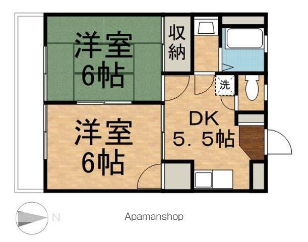 ビューハイツ司(2DK/3階)の間取り写真
