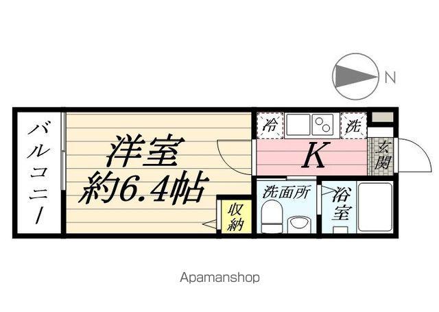 ウエストガーデン吉川高富Ⅰ(1K/3階)の間取り写真