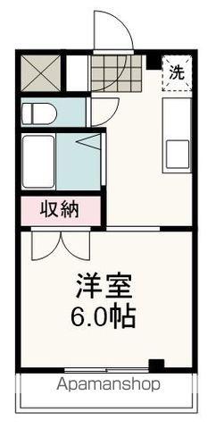 ガーデンヒルズ春日(ワンルーム/2階)の間取り写真