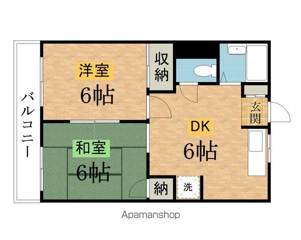 シャンドール南八(2DK/2階)の間取り写真