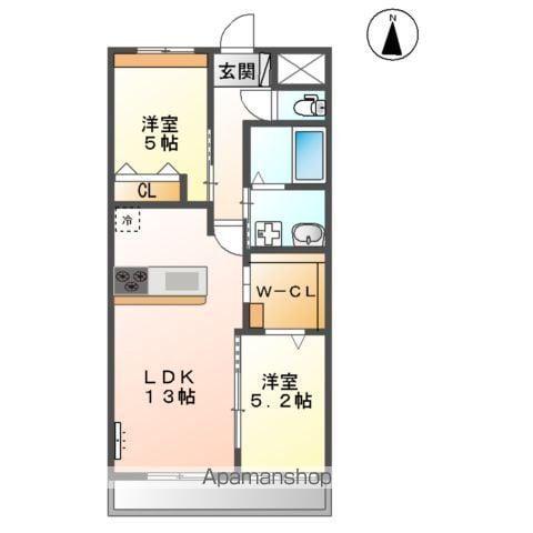 侑信輪Ⅲ(2LDK/2階)の間取り写真