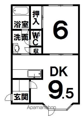 ハウスホライゾンⅢ(1DK/1階)の間取り写真