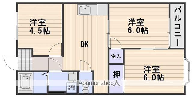 リレイズ葉月Ⅰ(3DK/2階)の間取り写真