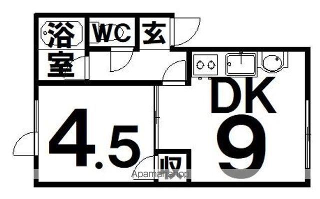 OAK.ⅩⅠ(1LDK/2階)の間取り写真