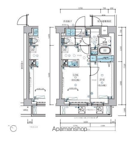 メインステージ板橋志村Ⅲ(1LDK/5階)の間取り写真