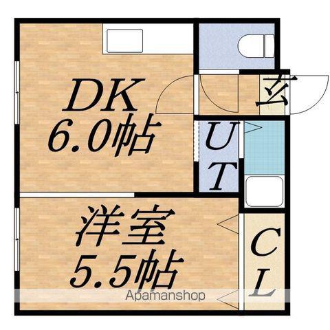 CENTRAL6(1DK/1階)の間取り写真