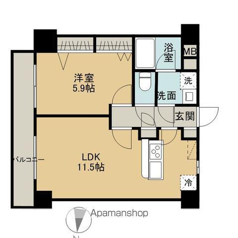 エクセレントパーク北山(1LDK/5階)の間取り写真