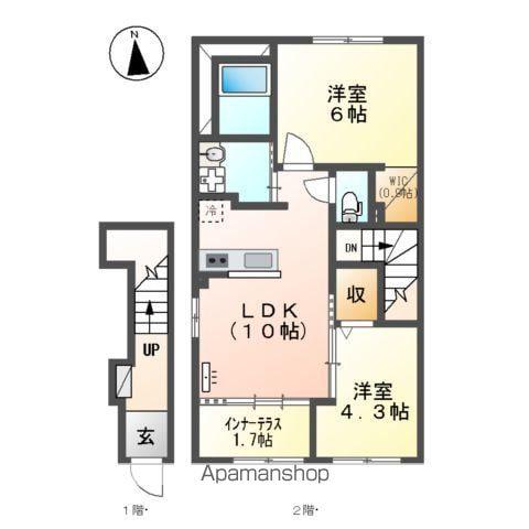 コンフォール(2LDK/2階)の間取り写真