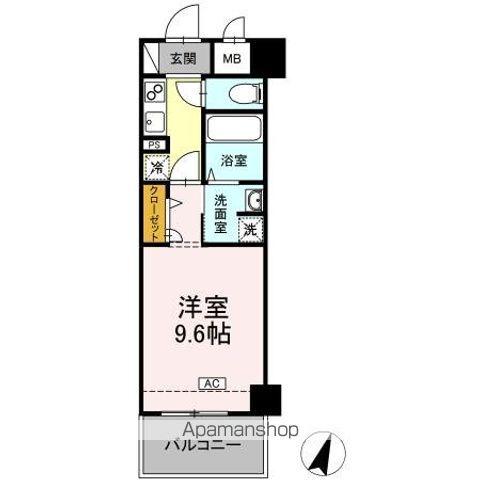 セレーノ福山駅前(1K/2階)の間取り写真